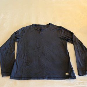 Vuori Granite Gray Men's Long Sleeve Tee Shirt, Large